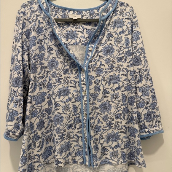 J. Jill Blue Floral Patterned Top - Picture 4 of 9